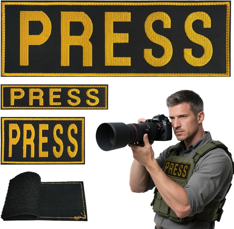 EMORBALS Patches, Press Badge Embroidered Patches for Backpacks, Jackets, Press Vest, Photographer Vest - Image 1